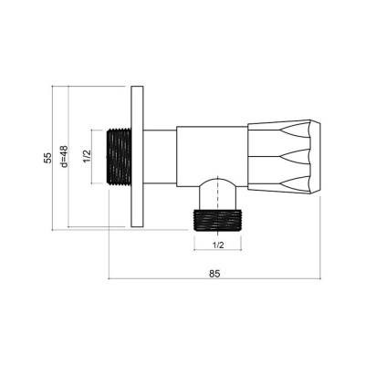 Будкрам купить Кран приборный Imperial 1515-01 1/2"х1/2" угловой Кран приборный Imperial 1515-01 1/2"х1/2" угловой 2