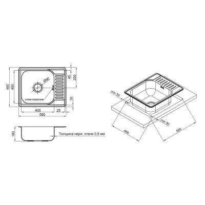 Будкрам купить Кухонная мойка Imperial 5848 Micro Decor (IMP584808MICDEC) Кухонная мойка Imperial 5848 Micro Decor (IMP584808MICDEC) 2