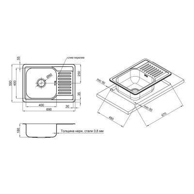 Будкрам купити Кухонна мийка Imperial 6950 Micro Decor (IMP695008MICDEC) Кухонна мийка Imperial 6950 Micro Decor (IMP695008MICDEC) 2