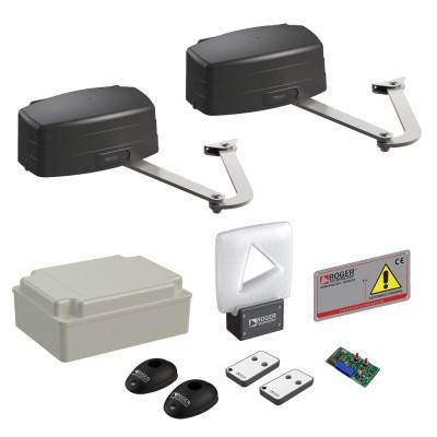 Будкрам купити Автоматика для розпашних воріт Roger Technology KIT R23 / 373 зі стандартними важелями LT302 maxi комплект