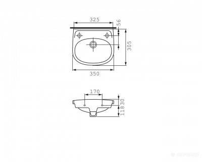 Будкрам купити EKO 2000 Раковина-35 з отв.лів. EKO 2000 Раковина-35 з отв.лів. 2