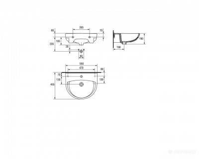 Будкрам купить PRESIDENT Раковина 55 см, отверстия по центру
 PRESIDENT Раковина 55 см, отверстия по центру
 4