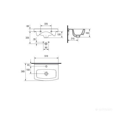 Будкрам купить Раковина CERSANIA-50 отв. по центру для тумб Раковина CERSANIA-50 отв. по центру для тумб 2
