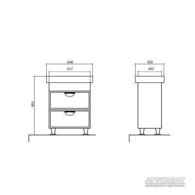 Будкрам купити 02473 НІКА Тумба з раковиною-65 "Side", венге 02473 НІКА Тумба з раковиною-65 "Side", венге 2