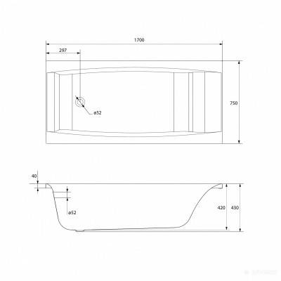 Будкрам купить Ванна VIRGO 170x75 ножки PW01(PW04,PW011) Ванна VIRGO 170x75 ножки PW01(PW04,PW011) 2