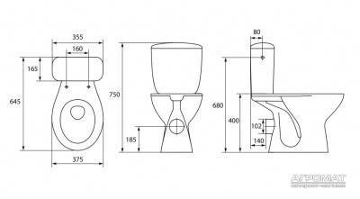 Будкрам купити PRESIDENT 010 3/6л Компакт 147 + кришка поліпр. PRESIDENT 010 3/6л Компакт 147 + кришка поліпр. 2