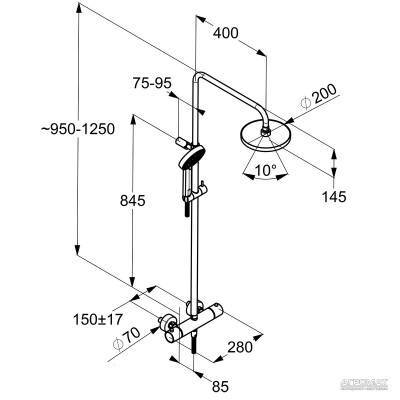 Будкрам купить A-QA Dual 200 душевая система для душа
 A-QA Dual 200 душевая система для душа
 3