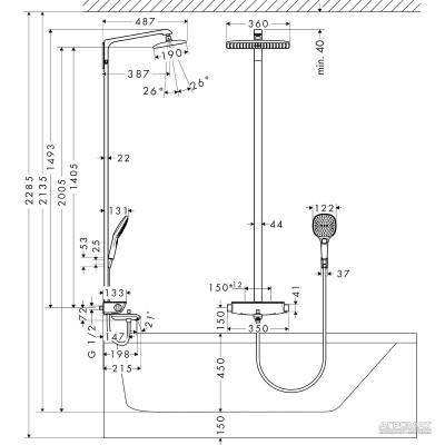 Будкрам купити Raindance Select Showerpipe 360 Душова система д/ванни Raindance Select Showerpipe 360 Душова система д/ванни 2