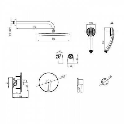 Будкрам купити HOTEL LINE Душова система прихованого монтажу, хром (E-BOX+змішувач+верхній душ+душовий шланг+шлангове підключення+ручний душ з тримачем) HOTEL LINE Душова система прихованого монтажу, хром (E-BOX+змішувач+верхній душ+душовий шланг+шлангове підключення+ручний душ з тримачем) 7