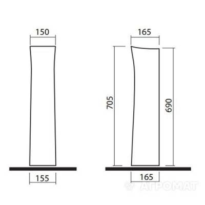 Будкрам купити П'єдестал для умивальника "SOLO" (білий) П'єдестал для умивальника "SOLO" (білий) 2