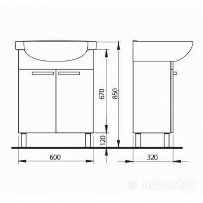 Будкрам купити Freja Шафа під меблевий умивальник 65 см, бiлий глянець Freja Шафа під меблевий умивальник 65 см, бiлий глянець 3