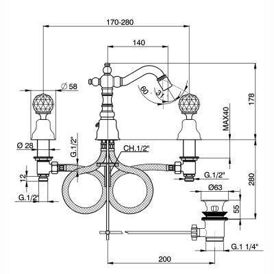 Будкрам купити Charlestone Змішувач д/біде врізн. на 3 отв., хром Charlestone Змішувач д/біде врізн. на 3 отв., хром 2