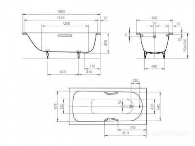Будкрам купить Mod.337 Saniform Plus Star Ванна 180x80 Mod.337 Saniform Plus Star Ванна 180x80 2