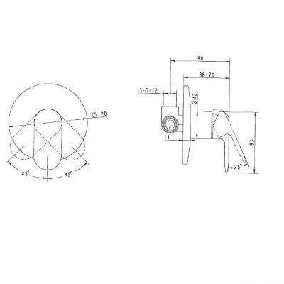 Будкрам купить SOUL Смеситель для душа, монтаж прихованний SOUL Смеситель для душа, монтаж прихованний 2