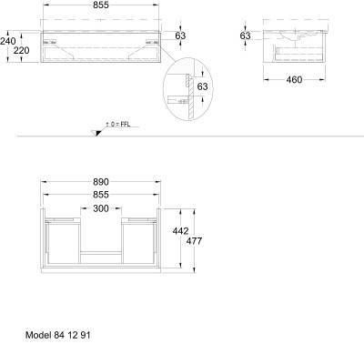 Будкрам купить ICon Шкафчик под раковину 890x240x477, цвет темно-серый, матовый ICon Шкафчик под раковину 890x240x477, цвет темно-серый, матовый 2