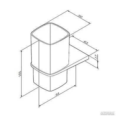 Будкрам купить Inspire стекляная стакан с настенным держателем Inspire стекляная стакан с настенным держателем 2