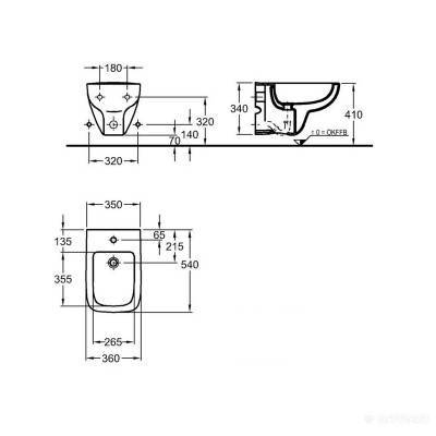 Будкрам купить Renova №1 Plan Биде подвесное, белое Renova №1 Plan Биде подвесное, белое 3