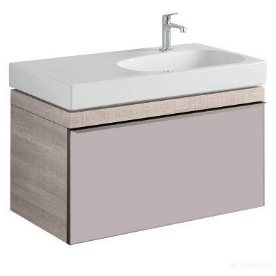 Будкрам купить Citterio Шкафчик под умывальник 884х554х504, корпус: светлый дуб, фасад: стеклянная панель бежевого цвета