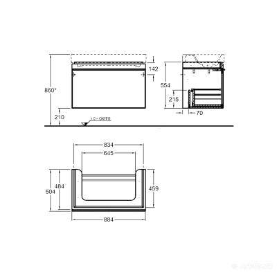 Будкрам купити Citterio Шафка під умивальник 884х554х504, корпус: світлий дуб, фасад: скляна панель бежевого кольор Citterio Шафка під умивальник 884х554х504, корпус: світлий дуб, фасад: скляна панель бежевого кольор 2