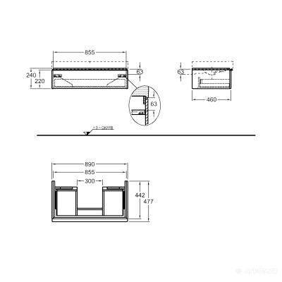 Будкрам купити iCon Шафка під умивальник 890x240x477 мм, білий глянець, лак iCon Шафка під умивальник 890x240x477 мм, білий глянець, лак 2