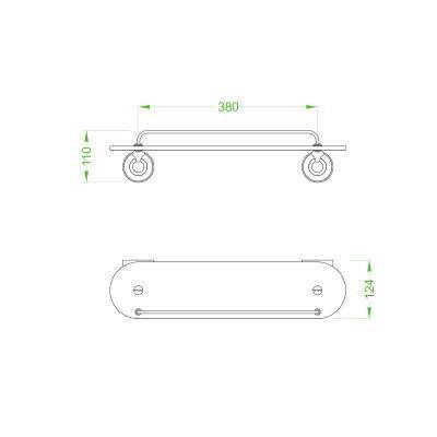 Будкрам купити Charlestone Ceramic Полиця скляна, хром Charlestone Ceramic Полиця скляна, хром 2