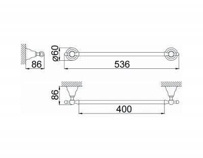 Будкрам купити Charlestone Рушникотримач 40см, хром Charlestone Рушникотримач 40см, хром 2