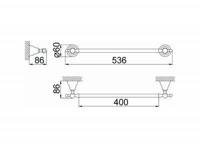 Будкрам купити Charlestone Рушникотримач 40см, золото Charlestone Рушникотримач 40см, золото 2