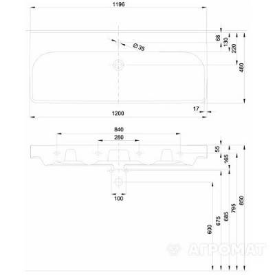 Будкрам купити TRAFFIC Умивальник меблевий 120см, з 1 отв.під змішувач, колір білий TRAFFIC Умивальник меблевий 120см, з 1 отв.під змішувач, колір білий 2
