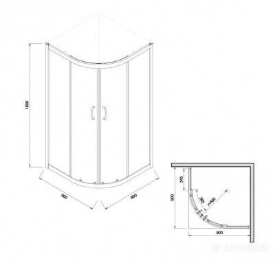 Будкрам купити SAONA Душова кабіна напівкругла 90 SAONA Душова кабіна напівкругла 90 2
