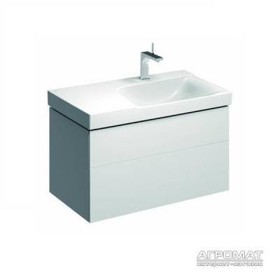 Будкрам купить Xeno2 Шкафчик под умывальник 880х530х462 мм, 1 маленький и 1 большой ящик, сифон справа, белый глянец