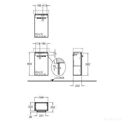 Будкрам купить Renova №1 Comprimo Шкафчик под умывальник, 348х604х222 мм, крепление дверей справа/слева, корпус св.-серый мат/фасад св.-серый глянец Renova №1 Comprimo Шкафчик под умывальник, 348х604х222 мм, крепление дверей справа/слева, корпус св.-серый мат/фасад св.-серый глянец 2