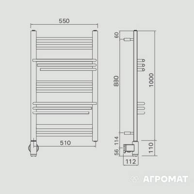 Будкрам купить Niva комбинированный полотенцесушитель 550x1000, нержавеющая сталь Niva комбинированный полотенцесушитель 550x1000, нержавеющая сталь 2