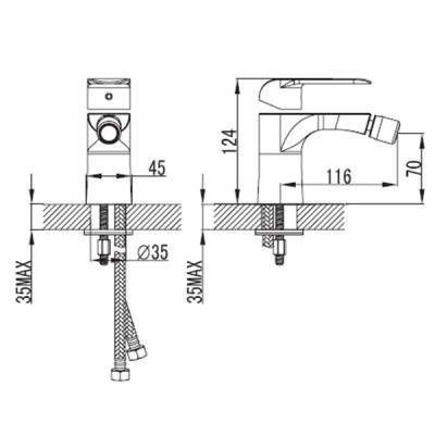 Будкрам купити IVEN Змішувач д/біде з дон. клап. 01011100, хром/білий IVEN Змішувач д/біде з дон. клап. 01011100, хром/білий 2