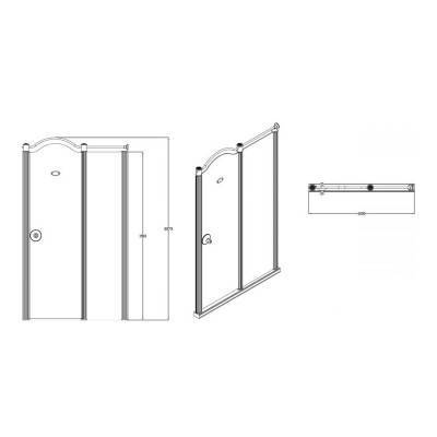 Будкрам купити CHARLESTONE Душові дверцята з нерух. сегментом, 1200х1900 мм, мат., прав., арка (1уп) A+B CHARLESTONE Душові дверцята з нерух. сегментом, 1200х1900 мм, мат., прав., арка (1уп) A+B 2