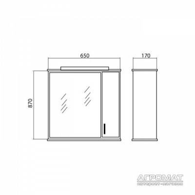 Будкрам купити АСОЛЬ Дзеркало-65 R з підсвіткою та пеналом праворуч АСОЛЬ Дзеркало-65 R з підсвіткою та пеналом праворуч 3