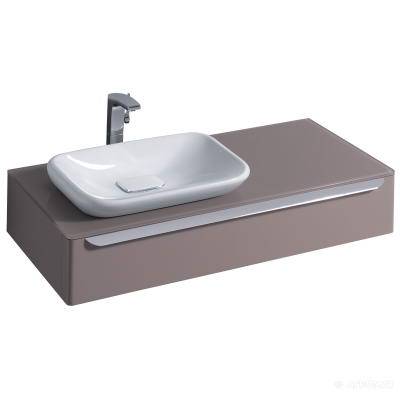 Будкрам купить myDay Шкафчик под умывальник 1150х200х520мм с отверстием слева, 1 ящик с подсветкой, какао с молоком