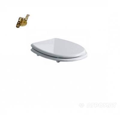 Будкрам купити - LONDRA Сидіння д/підв. унітазу soft-close,  біле, кріплення - БРОНЗА