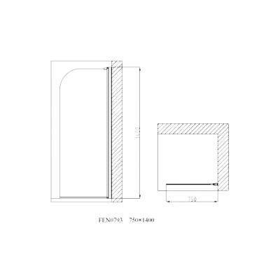 Будкрам купити QUEST NEW Шторка скляна на ванну,  універсальна 750х1400, прозора QUEST NEW Шторка скляна на ванну,  універсальна 750х1400, прозора 2