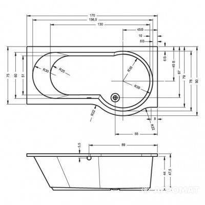 Будкрам купити DORADO R 170 Ванна правостороння DORADO R 170 Ванна правостороння 3