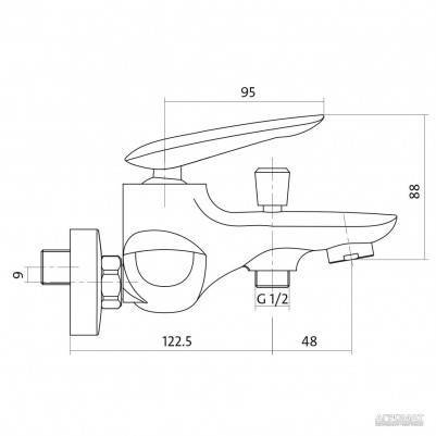 Будкрам купить MAYO S951-013 смеситель для ванны и душа MAYO S951-013 смеситель для ванны и душа 2