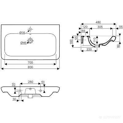 Будкрам купить LIFE! Умывальник 80см REFLEX LIFE! Умывальник 80см REFLEX 2