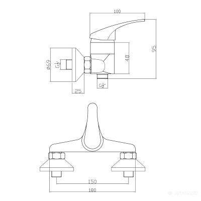 Будкрам купить Basic смеситель для душа с душевым набором
 Basic смеситель для душа с душевым набором
 2