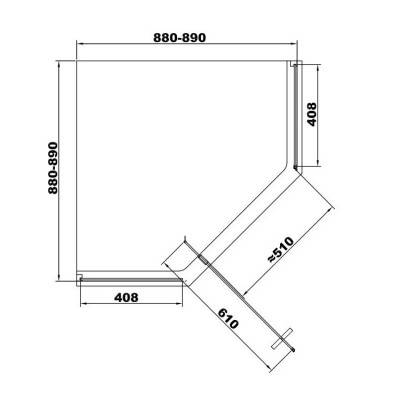 Будкрам купити ART Кабіна душова, п'ятикутна, розпашна, колір - хром, 90х90, без піддона, скло прозоре ART Кабіна душова, п'ятикутна, розпашна, колір - хром, 90х90, без піддона, скло прозоре 2