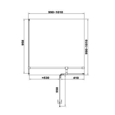Будкрам купити UP Кабіна душова, квадратна, права, розпашна, колір - хром, 100х100, без піддона, скло прозоре UP Кабіна душова, квадратна, права, розпашна, колір - хром, 100х100, без піддона, скло прозоре 2
