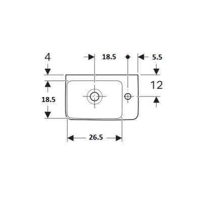 Будкрам купить GEBERIT Renova Comprimo Умывальник с отв. под смеситель справа, 40х25см GEBERIT Renova Comprimo Умывальник с отв. под смеситель справа, 40х25см 3