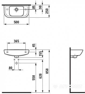 Будкрам купить PRO Раковина 50x25см мини, отверстие слева
 PRO Раковина 50x25см мини, отверстие слева
 3