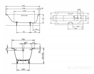 Будкрам купить Mod.336 Saniform Plus Star Ванна 170x75 Mod.336 Saniform Plus Star Ванна 170x75 3