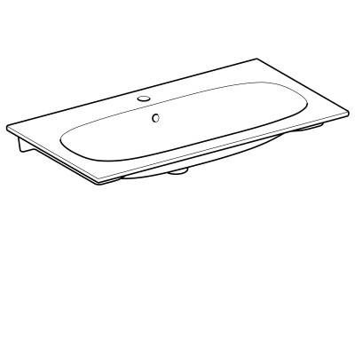 Будкрам купити Acanto Slim Умивальник вбудовуваний в стільницю 90 см, з отвором, з переливом, білий Acanto Slim Умивальник вбудовуваний в стільницю 90 см, з отвором, з переливом, білий 2