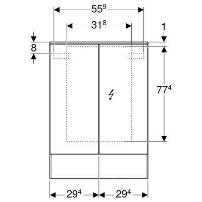 Будкрам купити Acanto Дзеркальна шафка з підсвічуванням 60 см, з двома дверцятами: дуб Mystic Acanto Дзеркальна шафка з підсвічуванням 60 см, з двома дверцятами: дуб Mystic 3