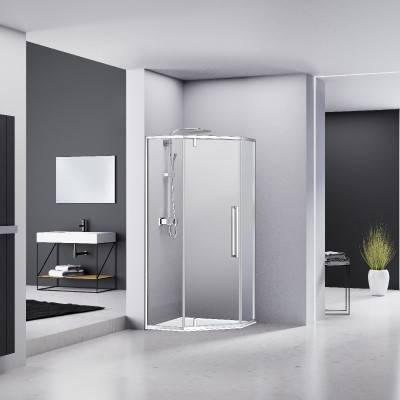 Будкрам купити ART Кабіна душова, п'ятикутна, розпашна, колір - хром, 90х90, без піддона, скло прозоре ART Кабіна душова, п'ятикутна, розпашна, колір - хром, 90х90, без піддона, скло прозоре 3